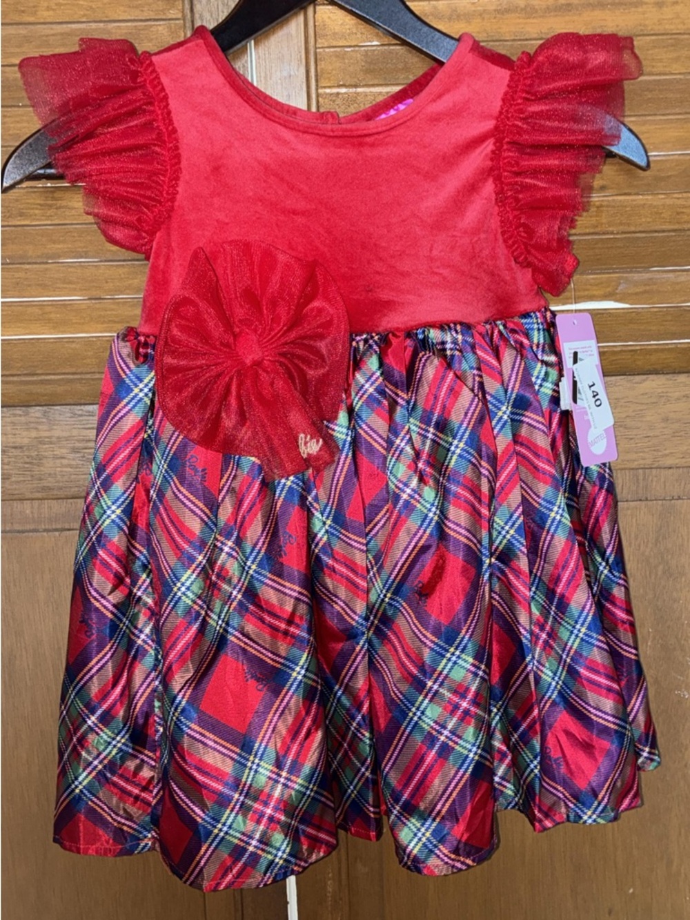 Barbie Red Plush Top with Pink Logo Tag